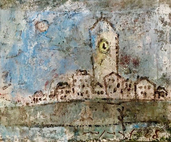Paese azzurro  (1968)  - Asta Dipinti di Arte Moderna, Contemporanea e XIX Secolo - Casa d'Aste International Art Sale