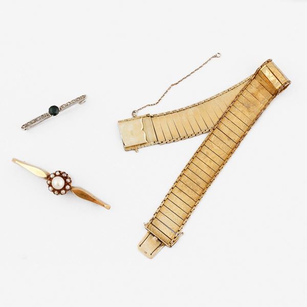 CORUNDUM, DIAMOND, CULTURED PEARL AND GOLD LOT  - Auction Jewelery, Watches and Silver - Casa d'Aste International Art Sale