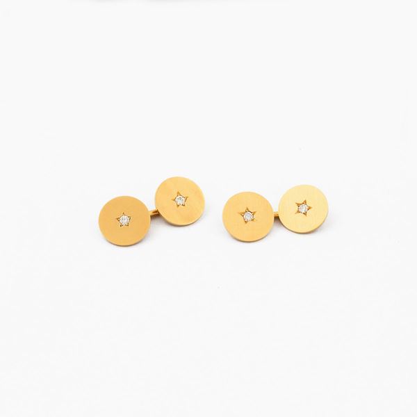 DIAMOND AND GOLD CUFFLINKS  - Auction Jewelery, Watches and Silver - Casa d'Aste International Art Sale