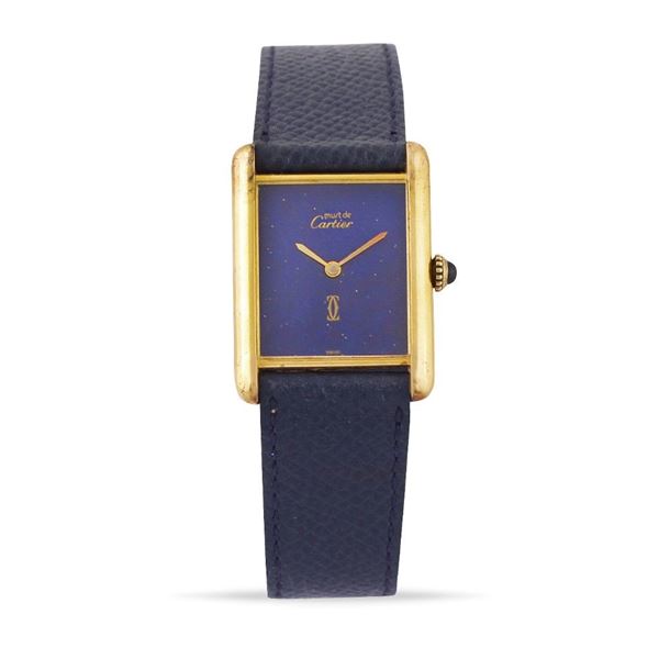 Cartier : “Lapis Dial” Carica Manuale  - Auction Vintage and Modern Watches - Casa d'Aste International Art Sale