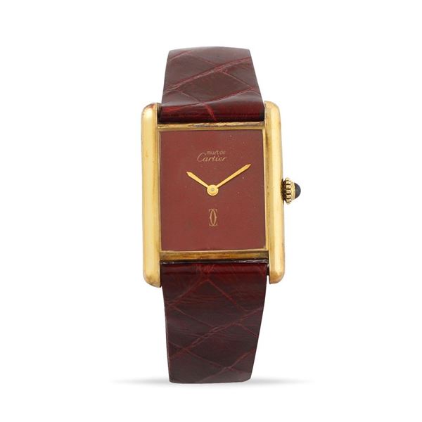 Cartier : “Bordeaux Dial” Carica Manuale  - Asta Orologi Vintage e Moderni - Casa d'Aste International Art Sale