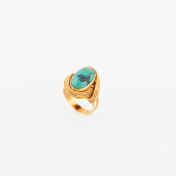 TURQUOISE AND GOLD RING  - Auction Jewelery, Watches and Silver - Casa d'Aste International Art Sale