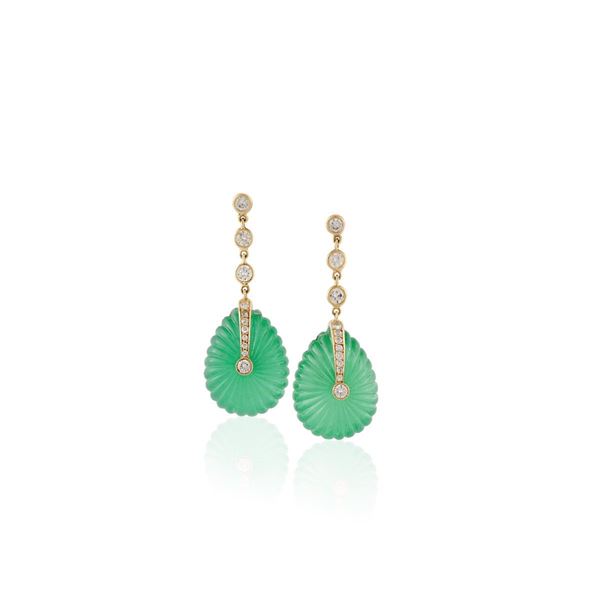 PAIR OF EMERALD, DIAMOND AND GOLD EARRINGS  - Auction Important Jewelry - Casa d'Aste International Art Sale
