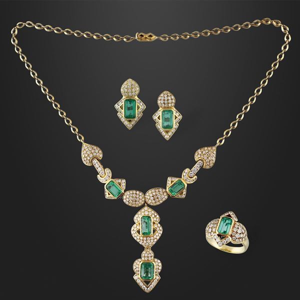 EMERALD, DIAMOND AND GOLD PARURE