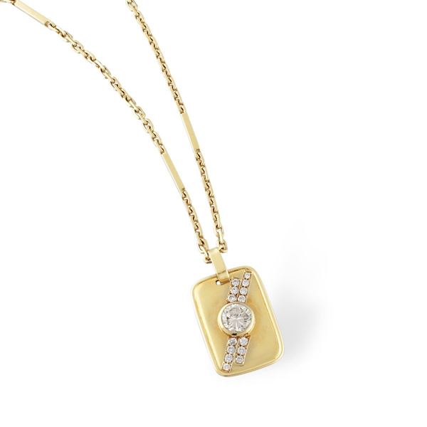 DIAMOND AND GOLD NECKLACE  - Auction Important Jewelry - Casa d'Aste International Art Sale
