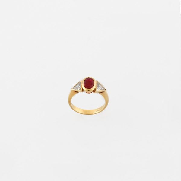 RUBY, DIAMOND AND GOLD RING  - Auction Jewelery, Watches and Silver - Casa d'Aste International Art Sale