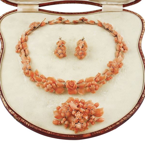 CORAL AND GOLD PARURE