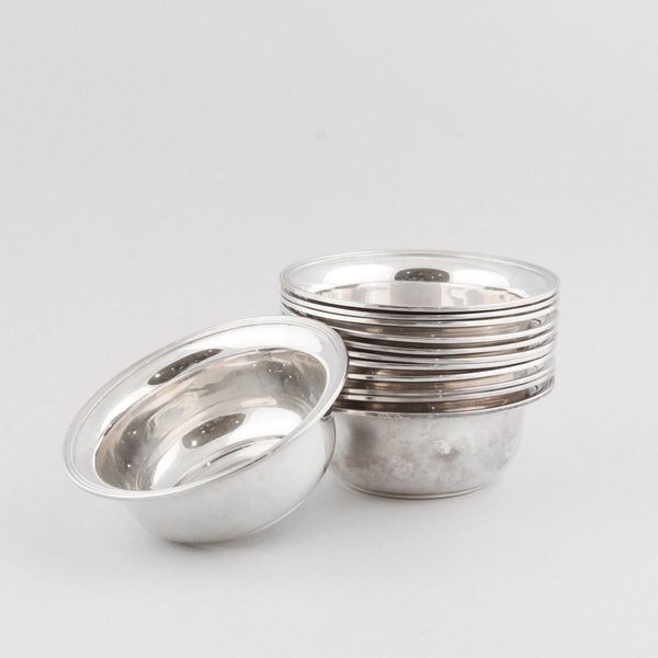 TWELVE SILVER BOWLS
