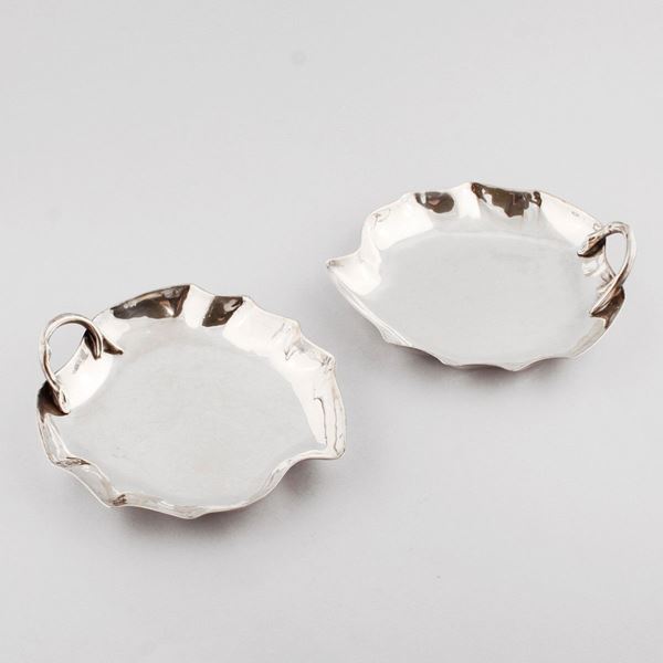 PAIR OF SILVER TRAYS