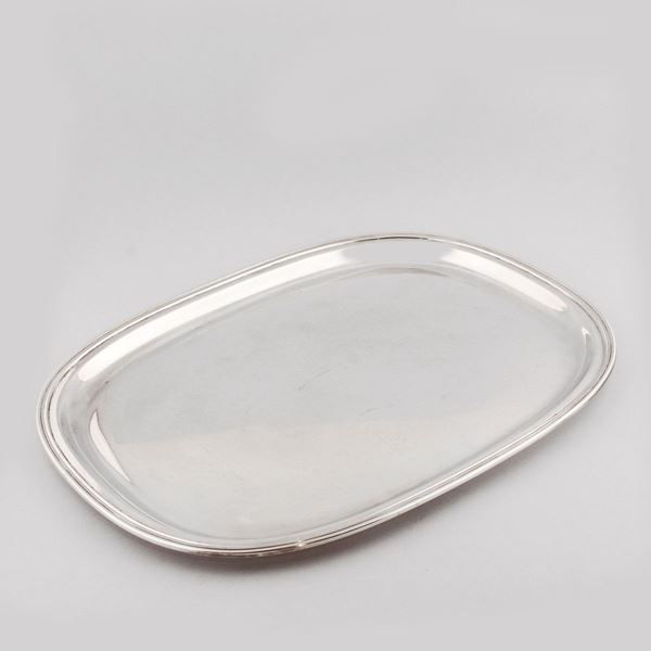 TWO SILVER TRAYS