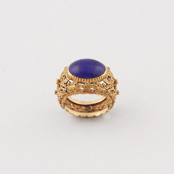LAPIS AND GOLD RING