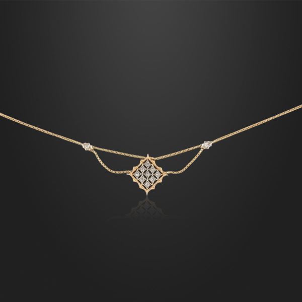 Tagliabue : DIAMOND AND GOLD NECKLACE  - Auction Important Jewelry - Casa d'Aste International Art Sale