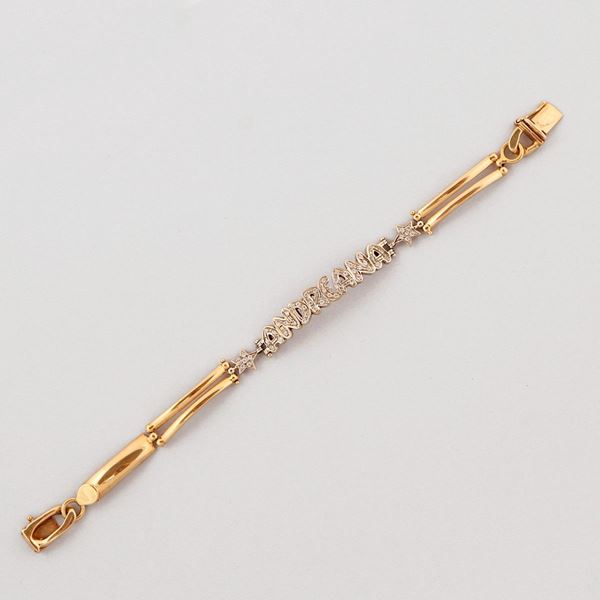 DIAMOND AND 14KT GOLD BRACELET