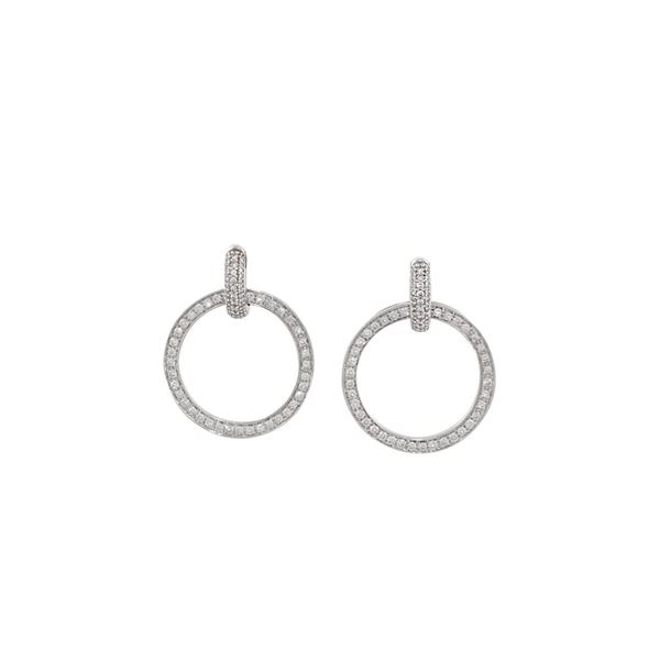 PAIR OF DIAMOND AND GOLD EARRINGS