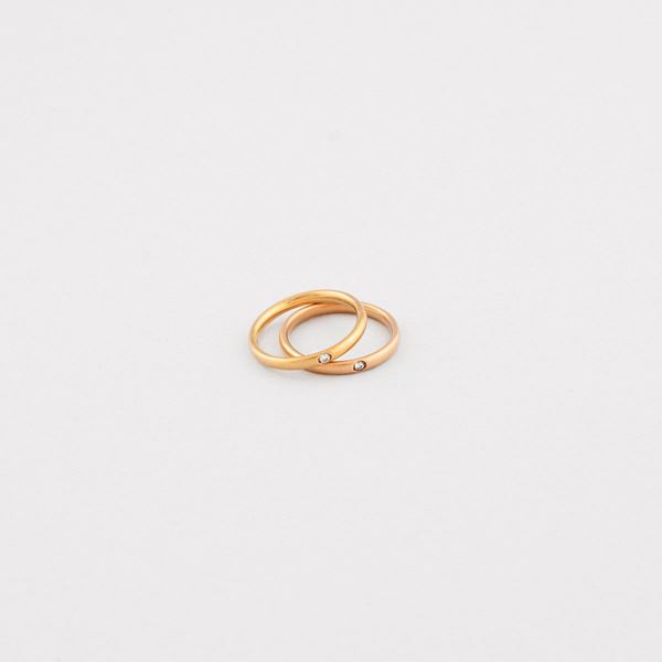 PAIR OF DIAMOND AND GOLD RINGS  - Auction Jewelery, Watches and Silver - Casa d'Aste International Art Sale