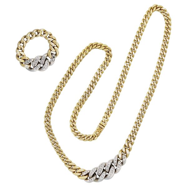 DIAMOND AND GOLD RING AND NECKLACE