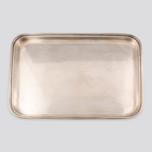 TWO SILVER TRAYS