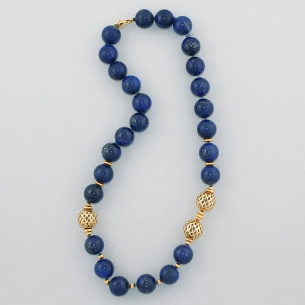 LAPIS AND GOLD NECKLACE  - Auction Jewel Necklaces for Summer Time and Silver - Casa d'Aste International Art Sale