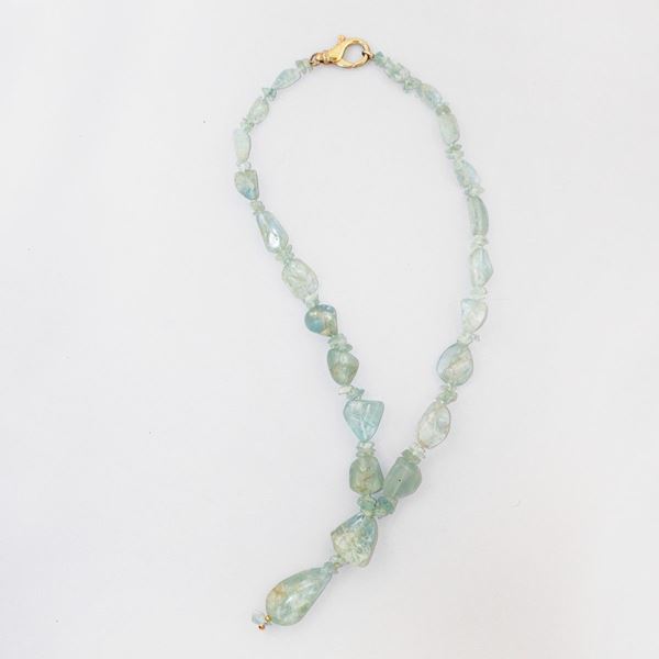 *AQUAMARINE AND SILVER NECKLACE