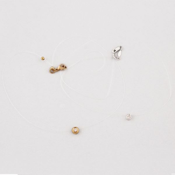 TWO DIAMOND AND GOLD PENDANTS  - Auction Jewelery, Watches and Silver - Casa d'Aste International Art Sale