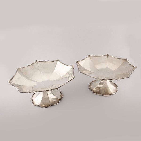 *PAIR OF STERLING UPSTANDS, SHREVE & CO.