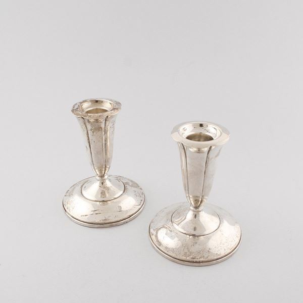 *PAIR OF STERLING CANDLESTICK  - Auction Jewel Necklaces for Summer Time and Silver - Casa d'Aste International Art Sale