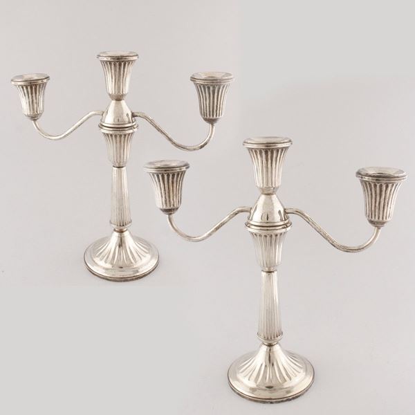 *PAIR OF STERLING CANDLESTICKS