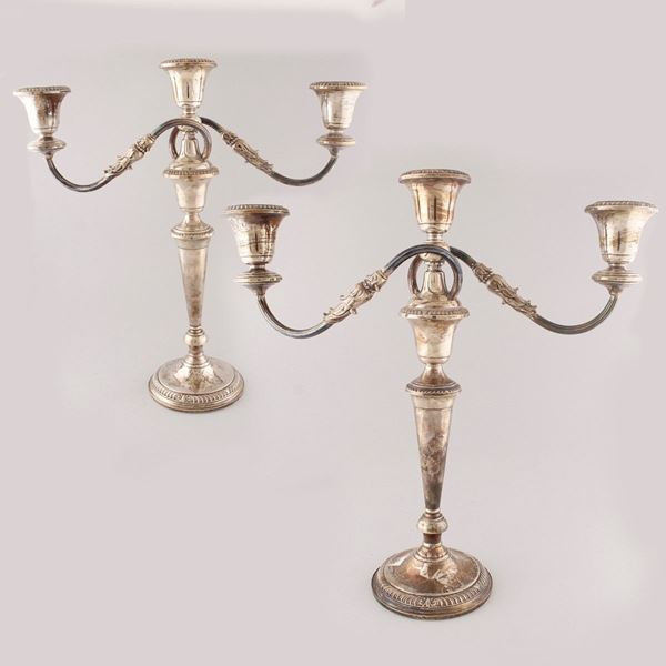*PAIR OF STERLING CANDLESTICKS  - Auction Jewel Necklaces for Summer Time and Silver - Casa d'Aste International Art Sale