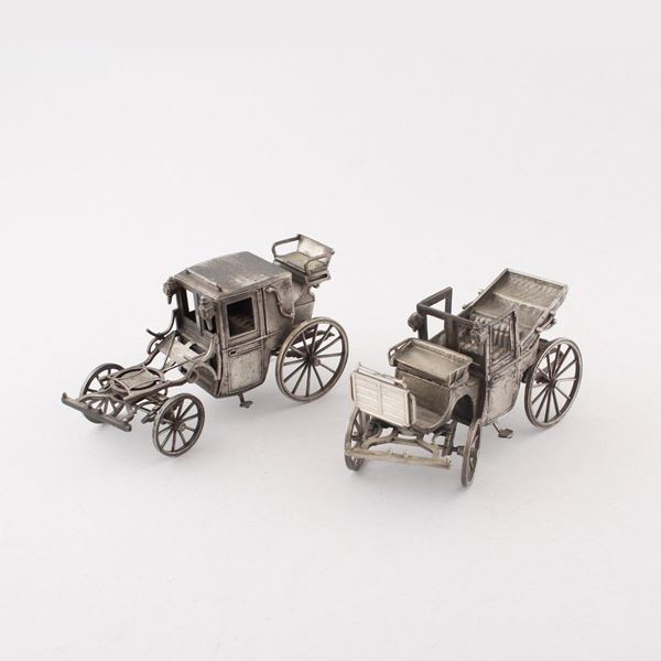TWO SILVER MINIATURES
