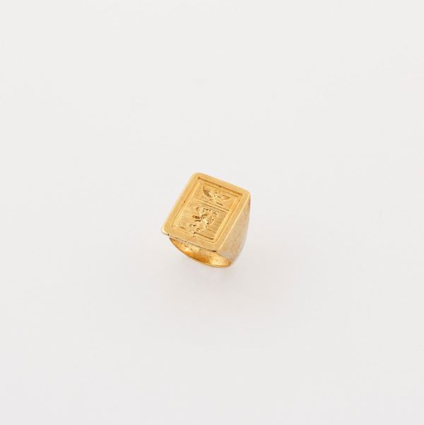 GOLD RING “CHEVALIER”  - Auction Jewelery, Watches and Silver - Casa d'Aste International Art Sale
