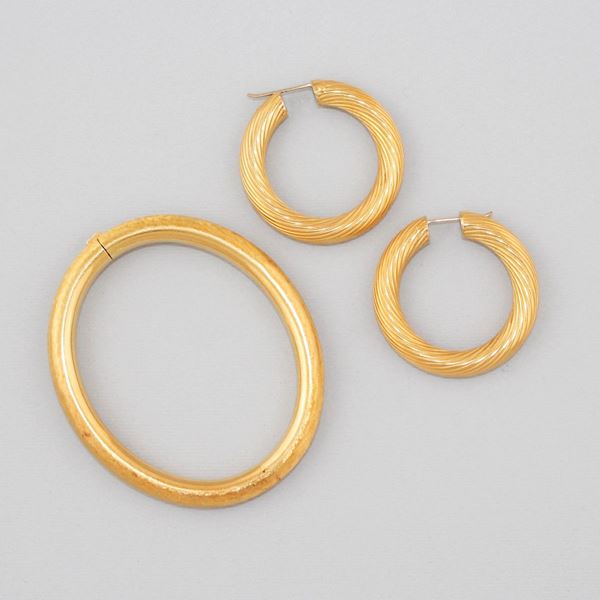 PAIR OF GOLD EARRINGS AND BRACELET  - Auction Jewelery, Watches and Silver - Casa d'Aste International Art Sale