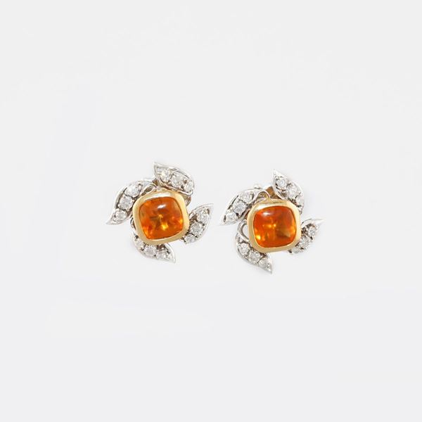 PAIR OF QUARTZ, DIAMOND AND GOLD EARRINGS  - Auction Jewelery, Watches and Silver - Casa d'Aste International Art Sale