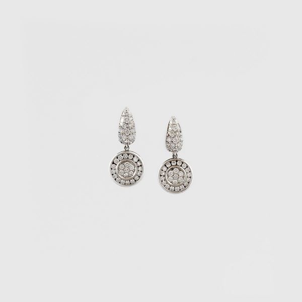 PAIR OF DIAMOND AND GOLD EARRINGS  - Auction Jewelery, Watches and Silver - Casa d'Aste International Art Sale