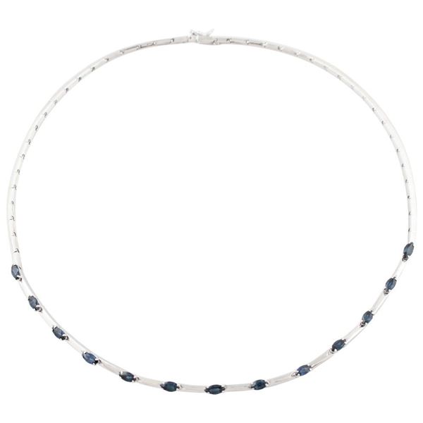 *SAPPHIRE AND 18KT GOLD NECKLACE