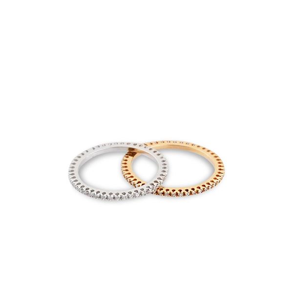 *PAIR OF GOLD AND DIAMOND RINGS