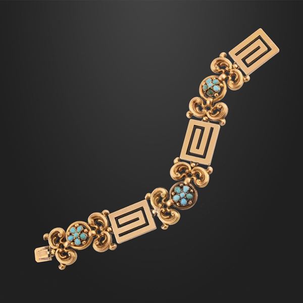TURQUOISE AND GOLD BRACELET