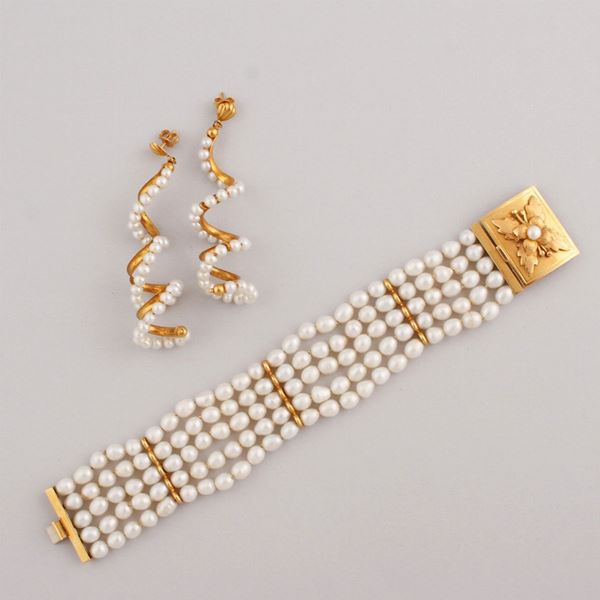 FRESHWATER PEARL AND GOLD LOT  - Auction JEWELERY, WATCHES AND SILVER - Casa d'Aste International Art Sale