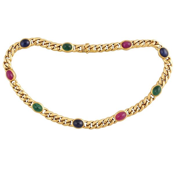 Pederzani - SAPPHIRE, RUBY, EMERALD AND GOLD NECKLACE