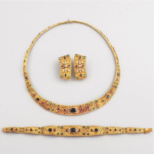 GEM SET AND GOLD PARURE