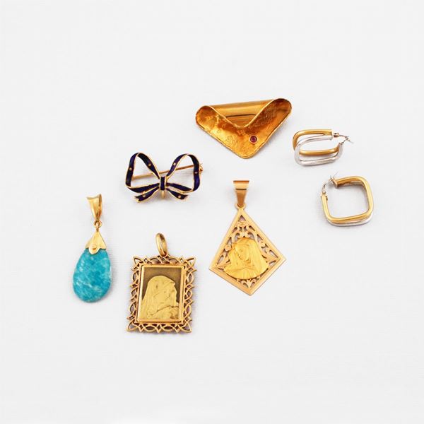 AMAZONITE, RUBY AND GOLD LOT