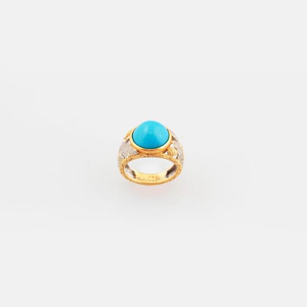 Minotto : TURQUOISE AND GOLD RING  - Auction JEWELERY, WATCHES AND SILVER - Casa d'Aste International Art Sale