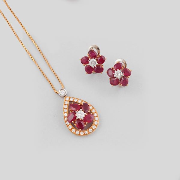 DIAMOND, RUBY AND GOLD PARURE