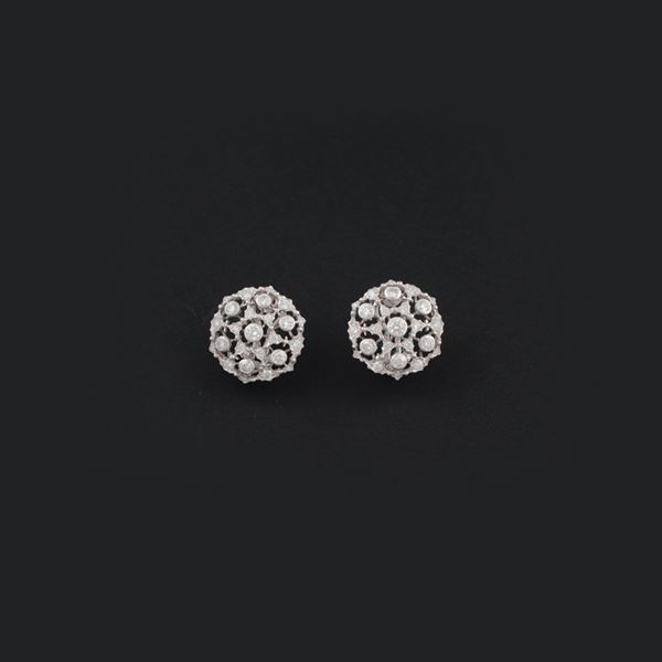 PAIR OF DIAMOND AND GOLD EARRINGS  - Auction JEWELERY, WATCHES AND SILVER - Casa d'Aste International Art Sale