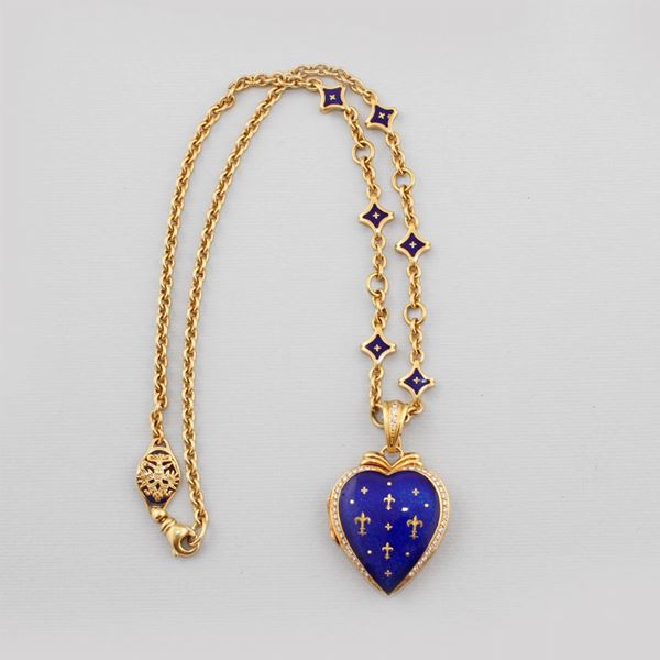 Faberge - DIAMOND AND GOLD NECKLACE CON PORTRAIT