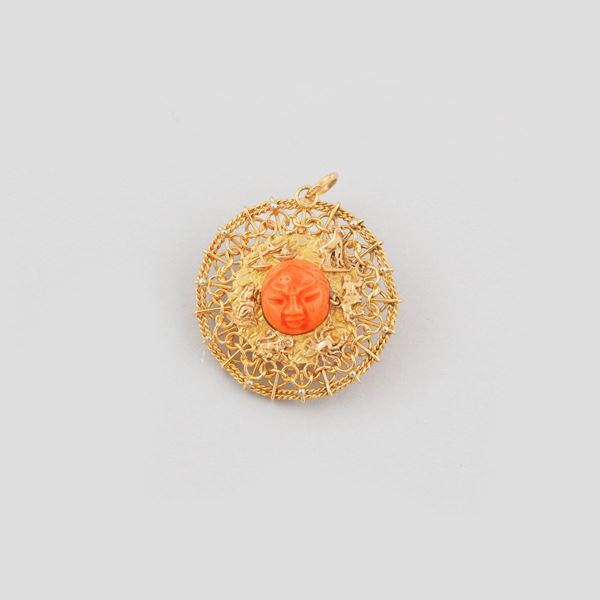 CORAL AND GOLD PENDANT  - Auction JEWELERY, WATCHES AND SILVER - Casa d'Aste International Art Sale