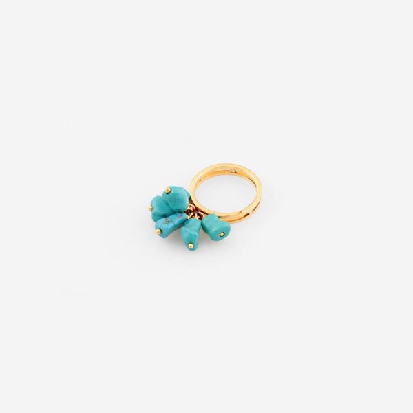TURQUOISE AND GOLD RING  - Auction JEWELERY, WATCHES AND SILVER - Casa d'Aste International Art Sale