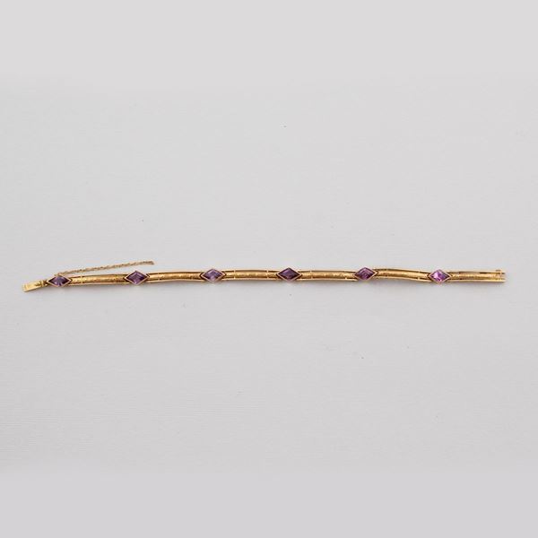 SYNTHETIC GEM AND GOLD BRACELET