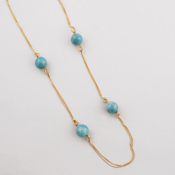 AMAZONITE AND GOLD NECKLACE