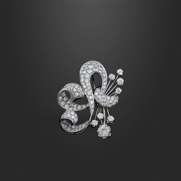 DIAMOND AND GOLD BROOCH  - Auction JEWELERY, WATCHES AND SILVER - Casa d'Aste International Art Sale