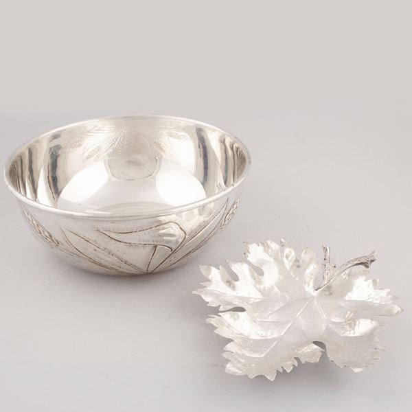 800 SILVER BOWL AND LEAF